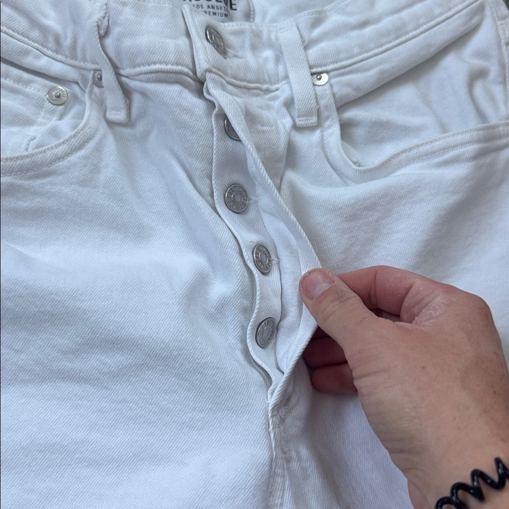 AGOLDE Riley High Rise Straight Crop Jeans White Denim 28 - Picture 6 of 8